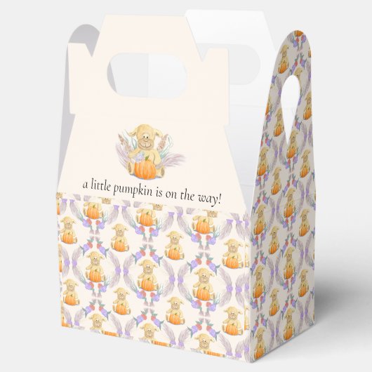 ボホリトルラムパンプキンウォーターカラーベビーシャワー フェイバーボックス (オープン)