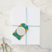 ボホリトルレイオブサンターコイズ赤ちゃんシャワー ギフトタグ (より糸付き)