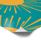 ボホリトルレイオブサンターコイズ赤ちゃんシャワー ポスター (コーナー)