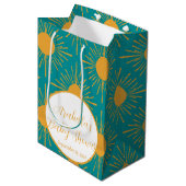 ボホリトルレイオブサンターコイズ赤ちゃんシャワー ミディアムペーパーバッグ (正面アングル)