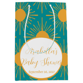 ボホリトルレイオブサンターコイズ赤ちゃんシャワー ミディアムペーパーバッグ