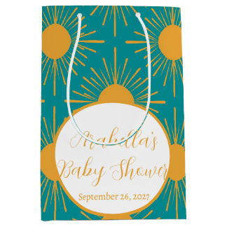 ボホリトルレイオブサンターコイズ赤ちゃんシャワー ミディアムペーパーバッグ