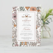 ボホリトルワイルドフラワーオンザウェイガールベイビーシャワー 招待状 (スタンド正面)