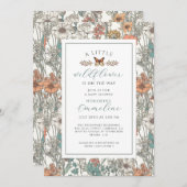 ボホリトルワイルドフラワーガールベビーシャワー招待状 招待状 (正面/裏面)