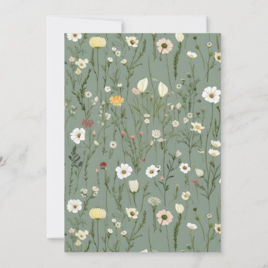 ボホリトルワイルドフラワーガールベビーシャワー招待状 招待状 (裏面)