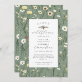 ボホリトルワイルドフラワーガールベビーシャワー招待状 招待状 (正面/裏面)