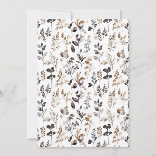 ボホリトルワイルドフラワーガールベビーシャワー招待状 招待状 (裏面)