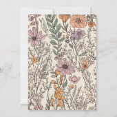 ボホリトルワイルドフラワーガールベビーシャワー招待状 招待状 (裏面)