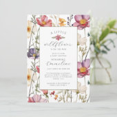 ボホリトルワイルドフラワーガールベビーシャワー招待状 招待状 (スタンド正面)