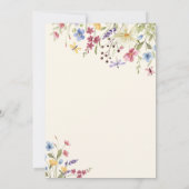 ボホリトルワイルドフラワースクリプトベージュ赤ちゃんシャワー 招待状 (裏面)