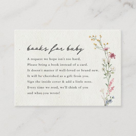 ボホリトルワイルドフラワーブックベビー エンクロージャーカード (正面)