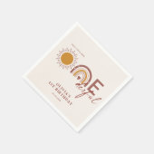 ボホリトル恋しく思オネダーフル1歳の誕生日 スタンダードカクテルナプキン (角)