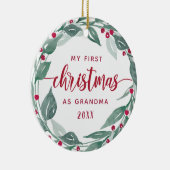 ボホリースおばあちゃん初めてのクリスマス写真 セラミックオーナメント (右)