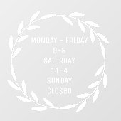 ボホリーススモールビジネスアワーズホワイト ウィンドウサイン (シート)