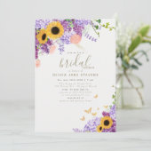 ボホリースバタフライサンフラワーシックブライダルシャワー 招待状 (スタンド正面)