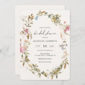 ボホリースブライダルシャワー招待 招待状 (正面/裏面)