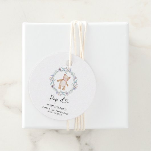 ボホリースポップ・アートのは、彼女が赤ちゃんシャワーをポップするときに耐える フェイバータグ (インサイチュ)