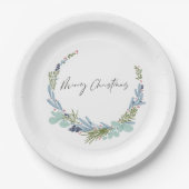 ボホリースメリークリスマスモダンデザイン ペーパープレート (正面)
