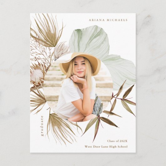 ボホリースワンフォト卒業パーティー招待状 案内ポストカード (正面)