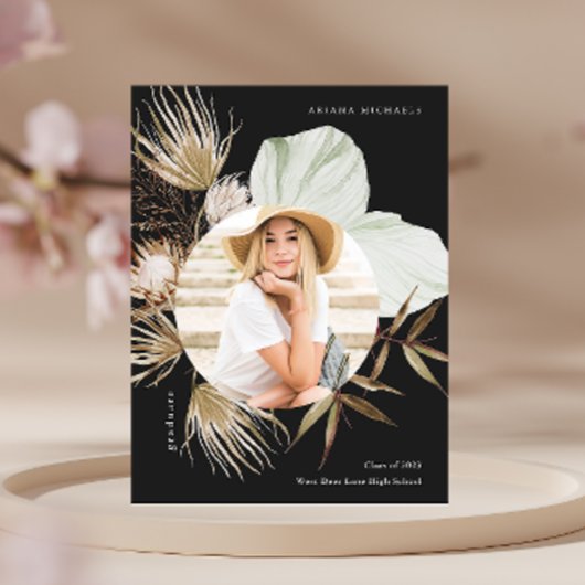 ボホリースワンフォト卒業パーティー招待状 案内ポストカード