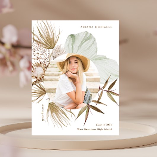 ボホリースワンフォト卒業パーティー招待状 案内ポストカード