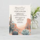 ボホリーフデザートカッティ多肉リハーサルディナー 招待状 (スタンド正面)