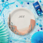 ボホリーフデザートカッティ多肉性ブライダルシャワー ペーパープレート (パーティー)