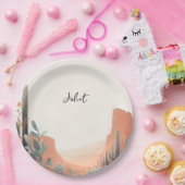 ボホリーフデザートカッティ多肉性ブライダルシャワー ペーパープレート (パーティー)