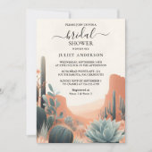 ボホリーフデザートカッティ多肉性ブライダルシャワー 招待状 (正面)