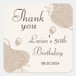 ボホリーフモダンオールエイジズ誕生日 スクエアシール