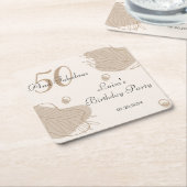 ボホリーフモダンオールエイジズ誕生日 スクエアペーパーコースター (アングル)