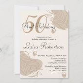 ボホリーフモダンオールエイジズ誕生日 招待状 (正面)