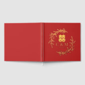 ボホリーフリースダブル中国のハピ結婚ネス ゲストブック (全面)