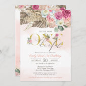 ボホリ恋しく思トルワンダーフルフローラファースト誕生日 招待状 (正面/裏面)
