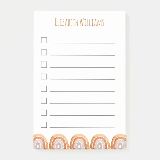 ボホレイモダンンボパーソナライズされたーガールスクール   ポストイット (正面)