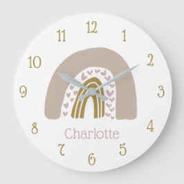 ボホレインパーソナライズされたボーピンク金ゴールド ラージ壁時計