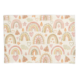 ボホレインボウズ自然ウォームテラコッタトーン 枕カバー