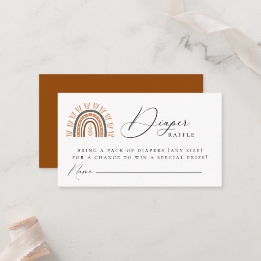 ボホレインボーおむつラッフルエンクロージャカード プレイスカード (正面/裏面インサイチュ)