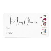 ボホレインボーとハートメリークリスマスプレゼント ラベル (正面)