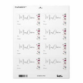 ボホレインボーとハートメリークリスマスプレゼント ラベル (フルシート)