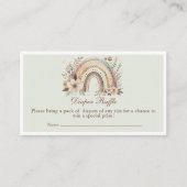 ボホレインボーと花ベビーおむつラッフルカード エンクロージャーカード (正面)