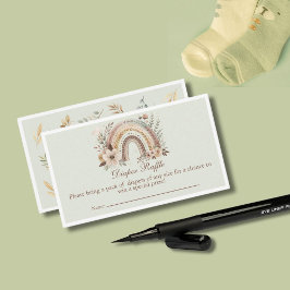 ボホレインボーと花ベビーおむつラッフルカード エンクロージャーカード