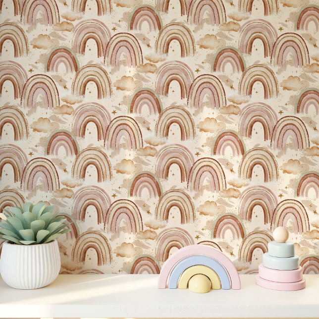 ボホレインボーアンドクラウド子供部屋 壁紙 (クリエイターアップロード済み)