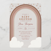 ボホレインボーアーチ自然赤面ガール 箔招待状 (正面)