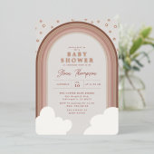 ボホレインボーアーチ自然赤面ガール 箔招待状 (立ち正面)