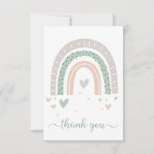 ボホレインボーウォーターカラーセージグリーン サンキューカード (正面)
