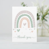 ボホレインボーウォーターカラーセージグリーン サンキューカード (スタンド正面)