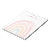 ボホレインボーウォーターカラーピンクフローラ先生 ノートパッド (回転)