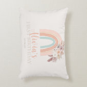 ボホレインボーウォーターカラーファースト誕生日 アクセントクッション (正面(垂直))