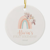 ボホレインボーウォーターカラーファースト誕生日 セラミックオーナメント (正面)
